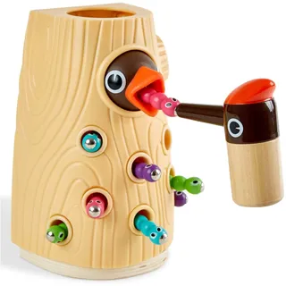 TOP BRIGHT Magnetisches Spielzeug Kinder Spiel ab 2 Jahre, Wurm Fangen Spiel Montessori Lernspielzeug ab 2 3 4 Jahren Jungen und Mädchen Geschenke