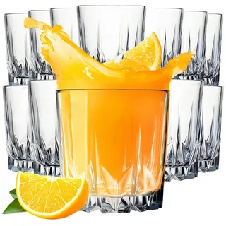 KONZEPT Gläser-Set Wassergläser Trinkgläser Set, Widerstandsfähiges Glas, 12-tlg., 6/12Set, 300ml, für Saft, Wasser, Cocktails, Gin Tonic, kalte Getränke