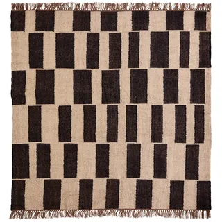 House Doctor - Graph Teppich, 180 x 180 cm, Natur / schwarz
