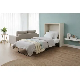 Home affaire Schrankbett Sognum als Gästebett nutzbar, Wandklappbett in Kommodenoptik (in den Farben weiß, schwarz und kaschmir erhältlich) inkl. Matratze, platzsparendes Klappbett, optimal für kleine Räume beige