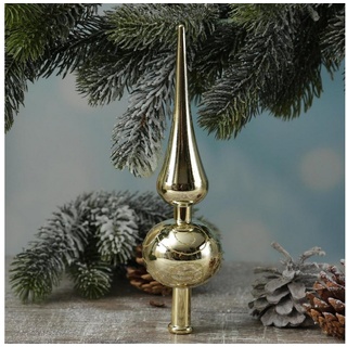 MARELIDA Christbaumspitze Weihnachtsbaum Baumspitze Kunststoff gold H:23cm Spitze für Christbaum goldfarben