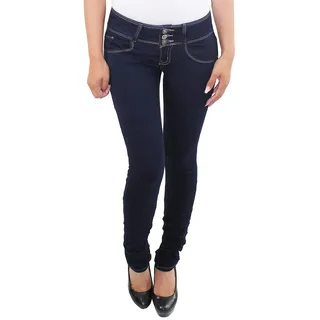 Damen Skinny Jeans Röhrenjeans Hüftjeans Hüfthose Slim Fit Hose Stretchjeans 36 (S) Blau - 36