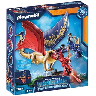 Playmobil® Spielwelt PLAYMOBIL® Dragons Nine Realms 71080 'Wu & Wei mit Jun' bunt|grau