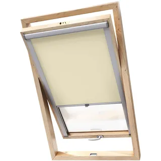 Stylo Verdunkelungsrollo für Dachfenster – für FAKRO-Fenster - 100% Verdunkelung - Aluminium für FAKRO-Fenster – Thermoisolierung – Mechanismus – Sonnenschutz FAKRO 66/98 Beige