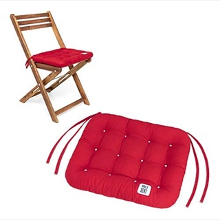 HAVE A SEAT Living - Sitzkissen 40x35 cm (2 St.) - Bequemes Sitzpolster für Klappstühle - Orthopädisches Stuhlkissen - Indoor/Outdoor, Waschbar bis 95°C (Rot, 2er Set - 40x35 cm)