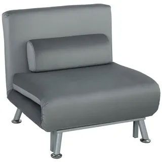 Homcom Schlafsessel 75 x 75 x 70 cm Grau mit Kissen
