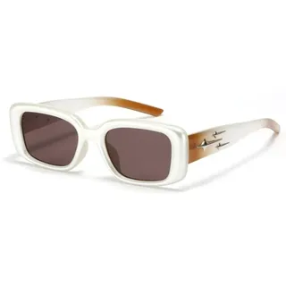 MUTYNE Perlenfarbene Sonnenbrille, bunt, quadratisch, für Damen und Herren, Reisebrille, männlich und weiblich, UV400, Retro, weiß, Einheitsgröße - Einheitsgröße