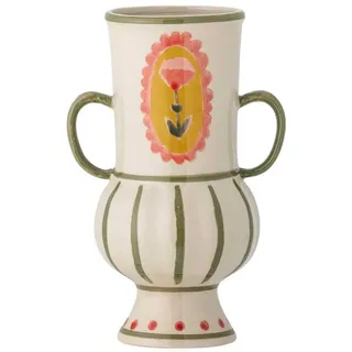 Bloomingville Vase ODINA Creme Grün mit Henkeln 21x14 cm