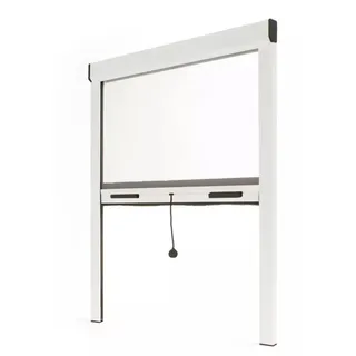 Fliegengitter Insektenschutzrollo Aluminium für Fenster - Weiss, B125 x H160cm - Fiberglas Fliegengitternetz - Fliegengitterrollo Insektenschutz