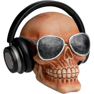 White Label Crazy Heads Cool Skull Totenkopf mit Sonnenbrille Kopfhörerständer Headset Halter Ständer Skull Totenschädel