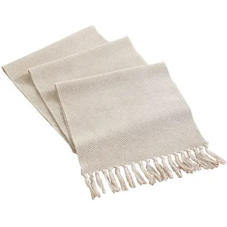 Homxi Tischläufer Herbstlich,33x240CM,Einfache Gitter Tischläufer Outdoor Leinen Baumwolle,Tischläufer Modern Wohnzimmer Beige