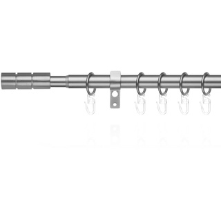 Gardinenstange LICHTBLICK ORIGINAL "Gardinenstange Zylinder, 20 mm, ausziehbar, 1 läufig 130 - 240 cm" Gardinenstangen Gr. L: 130 cm - 240 cm Ø 20 mm, 1 läufig, silberfarben (matt) Gardinenstangen Wandmontage Einläufige Vorhangstange mit Ringen für Gardinen und Stores.
