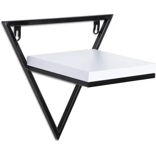 Blumentopf Wandregal 28x24x18cm Schwarz Weiß Stahl MDF Dreieck Hängeregal Deko