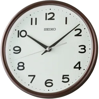 Seiko QXA836B 21,6 cm Quarz Wanduhr braun