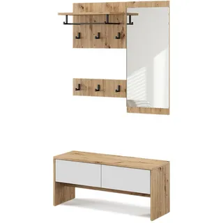 Vicco Selena Garderobe 90 x 40 x 30,1 cm Weiß/Artisan