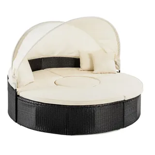 Outdoor Sonneninsel mit Sonnenschutz, inkl. Auflagen, Polyrattan