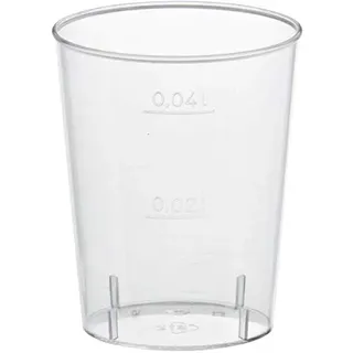 Gastro-Bedarf-Gutheil 200 Stk. Einweg-Schnapsglas 4cl mit Eichstrich bei 2cl und 4cl transparent