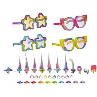 Hasbro Trolls World Tour Tiny Dancers Regenbogen-Edition mit 12 Tiny Dancers, 4 Sonnenbrillen, 10 Ringen, 10 Haarspangen, ab 4 Jahren E88435S1 Mehrfarbig[Exklusiv bei Amazon]