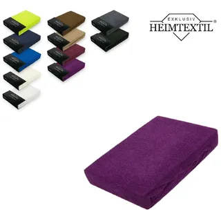 EXKLUSIV HEIMTEXTIL Spannbettlaken Frottee Spannbettlaken Premium Marke, Frottee, Gummizug: rundum, (1 Stück), mit Rundumgummizug lila 90 cm x 200 cm