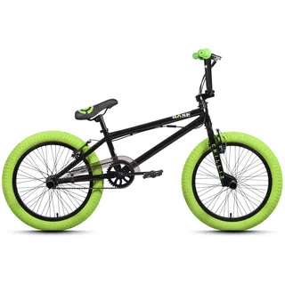 chilliz BMX Freestyle 20 Zoll XB.01 schwarz-grün Kinder, Erwachsene V-Brake 360° Rotor - schwarz,