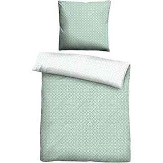 biberna Wendebettwäsche Combinate Grün 200 x 200 cm + 2 x 80 x 80 cm