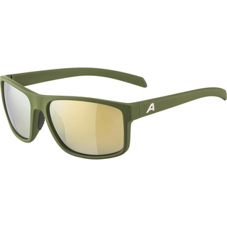 ALPINA NACAN I - Verspiegelte und Bruchsichere Sonnenbrille Mit 100% UV-Schutz Für Erwachsene, olive matt, One Size