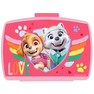 P:os 29226 - Brotdose für Jungen und Mädchen mit Einsatz im beliebten Paw Patrol Design in Rosa, ca. 16,5 x 12,5 x 6,5 cm groß, aus Kunststoff, bpa- und phthalatfrei