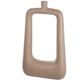 Casablanca große Vase Lochvase - eckige Dekovase aus Aluminium - Deko Wohzimmer Herbst - Dekoration Weihnachten Geschenk Geburtstag - Farbe: Beige Braun - Höhe 41 cm
