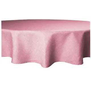Haus und Deko Tischdecke Tischdecke rund 140 cm Ø beschichtet Leinenoptik wasserabweisend (1-tlg) rosa