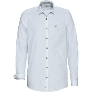 Pure Trachtenhemd Langarm-Hemd mit Allover-Druck grün|weiß L