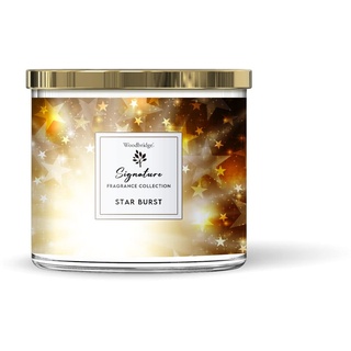 Woodbridge Duftkerze im Glas mit Deckel | Starburst | Duftkerze Zitrone | Kerzen 3 Docht | Edle Duftkerzen | Brenndauer bis 40h | Kerzen Gold
