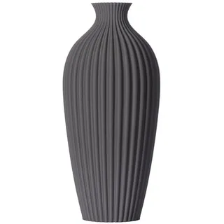 3D Vase Dekovase Saskia L 30cm Nachhaltige Deko Vase Pampasgras Trockenblumen, Bodenvase grau