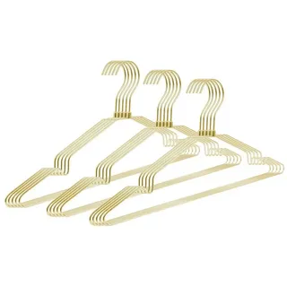 Natural Goods Berlin Kleiderbügel GARD, (15er-Set, 15-tlg), mit Hosenstange, Flurgarderoben, Wandschränke, 360 Grad drehbar goldfarben