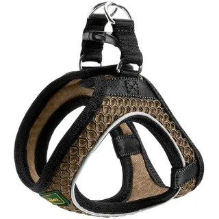 HUNTER Hundegeschirr Hilo Comfort, Farbe: braun, Easy Step-In Geschirr für kleine bis mittlere Hunde, mit Netzmaterial, reflektierende Elemente, angenehm leicht, modernes Design, Größe: XXS-XS