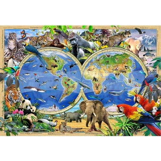 Wooden City Animal Kingdom Map Gr. M Holz Puzzle     