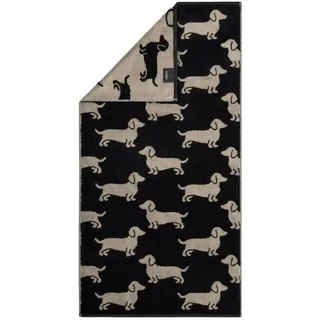 CAWÖ We love Dogs Duschtuch 80 x 150 cm beige schwarz