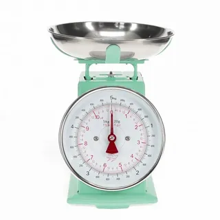Rex London Küchenwaage Mechanische Küchenwaage mit Edelstahlschüssel für Backen & Kochen grün