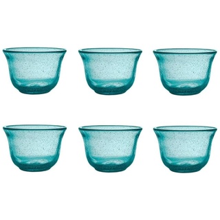 Livellara Milano Set mit 6 hellblauen Glasschalen der Linie Freshness, frisches und zeitgenössisches Design, Maße 8 x 11,5 x 11,5 cm, Gewicht 320 g, ideal für Desserts oder Snacks