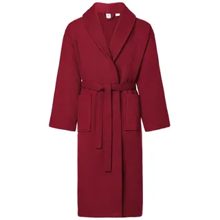 Ladeheid Bademantel Herren Bademantel - Waffelpiqué Frottee - 100% Baumwolle LA40-226, Langform, Baumwolle rot XL