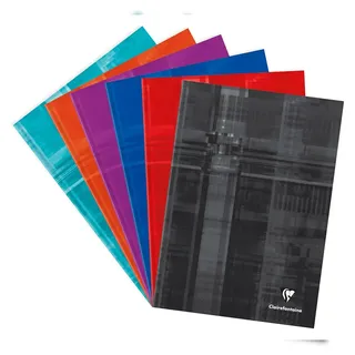 Clairefontaine 5x Kladde/Notizbuch mit Hardcover A4, 96 Blatt liniert 90g - Sortiert 9046C