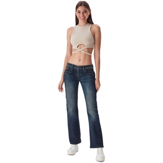 LTB Jeans LTB Damen Jeans Valerie Bootcut Bootcut Braun Tiefer Bund Reißverschluss L 36