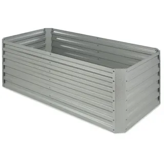 Blumfeldt High Grow Straight Hochbeet 180x60x90cm 970l Stahl verzinkt Silber Silber