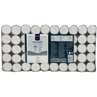 METRO Teelicht Professional & Maxi-Teelichter Großpackung Gastroqualität (150-tlg) weiß
