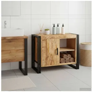 vidaXL Waschbeckenunterschrank 71 x 58 x 33 cm Braun/Beige