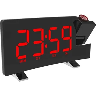 Projektionswecker, FM-Radiowecker, Digitalradiowecker fürs Schlafzimmer mit 180°-Projektor an der Decke, Doppelwecker für Tiefschläfer, Kinder ...