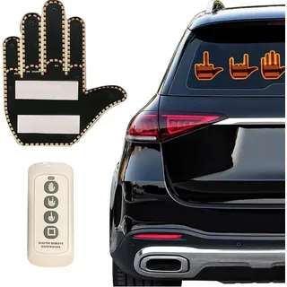 Sylswx LED-Mittelfinger-Schild für Auto, Daumen-Up-Down-Licht, Cooles Innenlicht, Lustiges Autozubehör