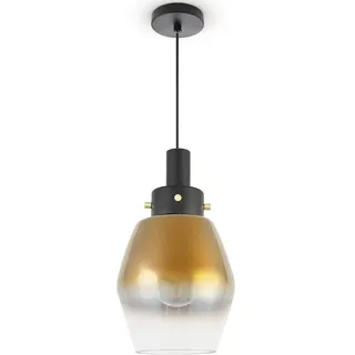 Pendelleuchte PACO HOME "DORA" Lampen Gr. Ø 14 cm Höhe: 25,4 cm, schwarz Pendelleuchten und Hängeleuchten Hängelampe Pendelleuche Glas Esstisch Industriell Vintage E27 Modern