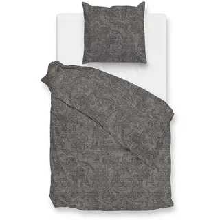Zo!Home Bettwäsche-Set "Paisley" in Dunkelgrau - 140x220 cm
