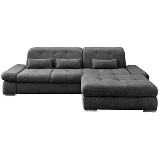 Mid.you Ecksofa, Anthrazit, Metall, Uni, 4-Sitzer, Füllung: Schaumstoff, Ottomane rechts, L-Form, 300x196 cm, Made in EU, Liegefunktion, seitenverkehrt erhältlich, Schlafen auf Sitzhöhe, Rücken echt, Armteil links, rechts, Wohnzimmer, Sofas & Couches, Wohnlandschaften, Ecksofas
