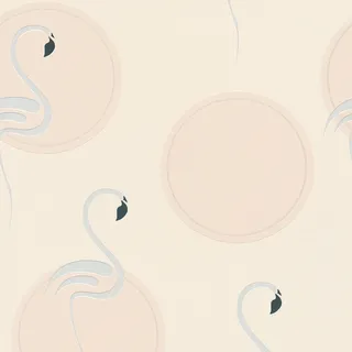 Bricoflor Flamingo Tapete für Kinderzimmer Vogel Vliestapete Creme Beige Ideal für Babyzimmer Vlies Kindertapete mit Tieren für Jungen und Mädchen